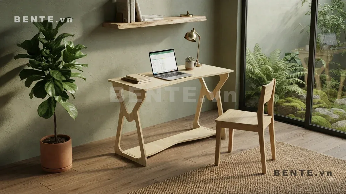bàn console chân tấm khoét, bàn sảnh có tầng dưới