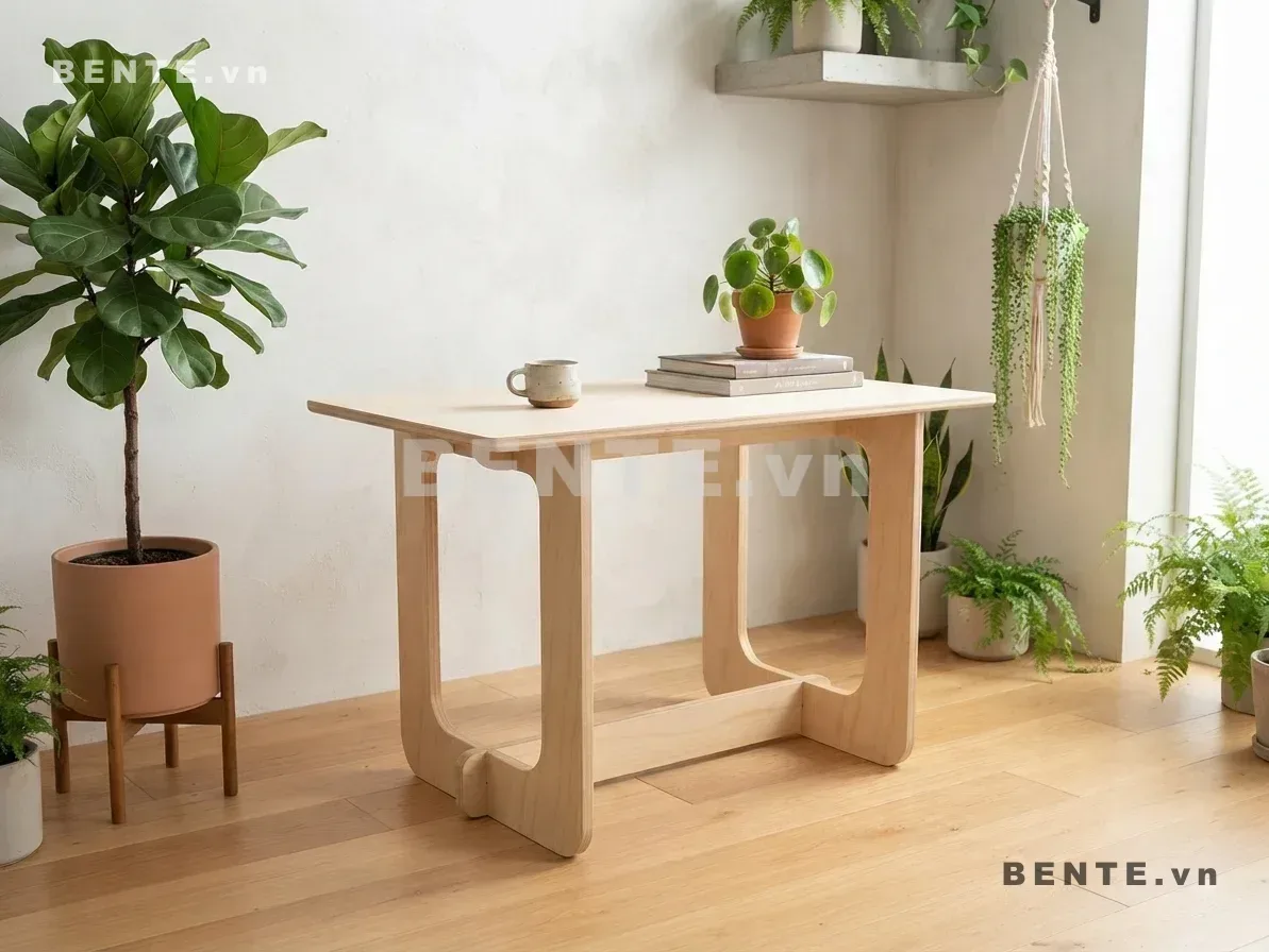 bàn console thanh liên kết thấp, bàn trang trí mặt chữ nhật