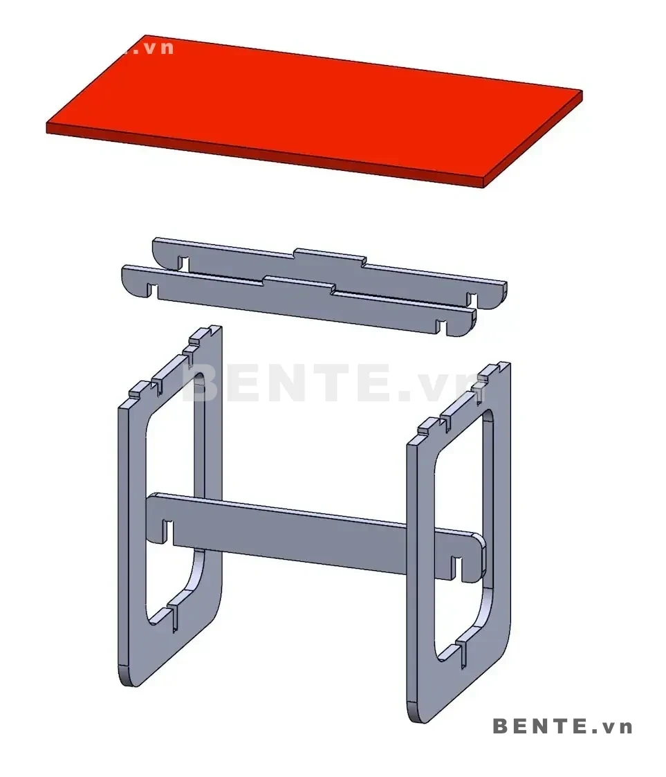 ảnh hướng dẫn lắp ráp, bàn console chân khung khoét ô, bàn console chân ô bo cong