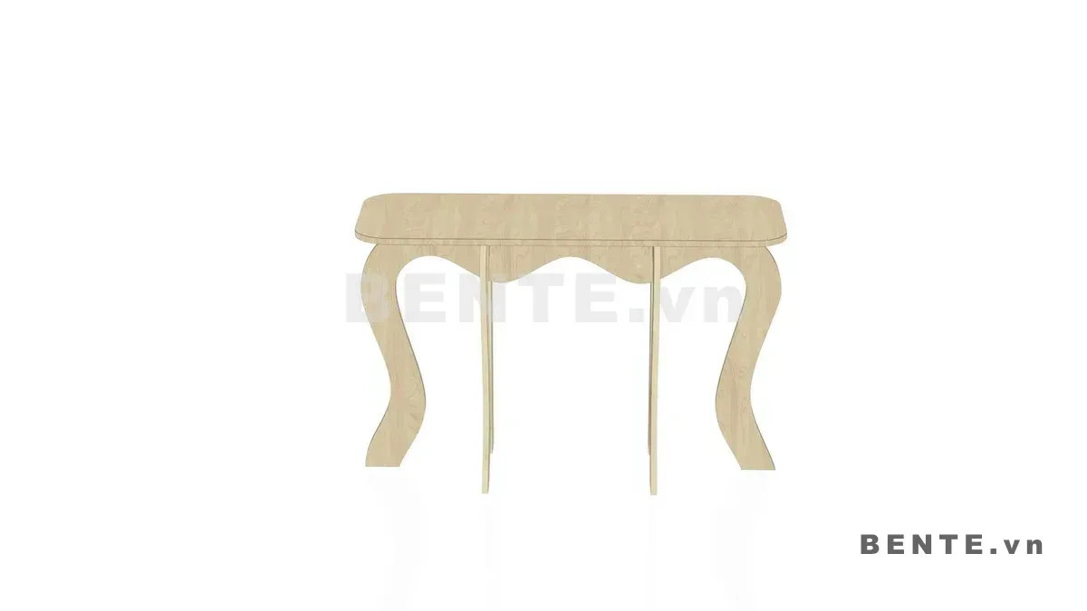 ảnh hướng dẫn lắp ráp, bàn console chân tấm cong, bàn trang trí chân lượn sóng