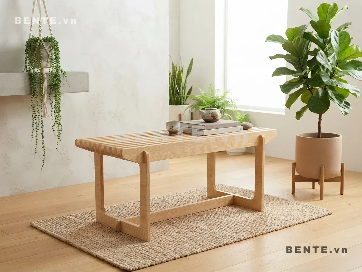 bàn sảnh mặt nan gỗ, bàn hành lang chân khung