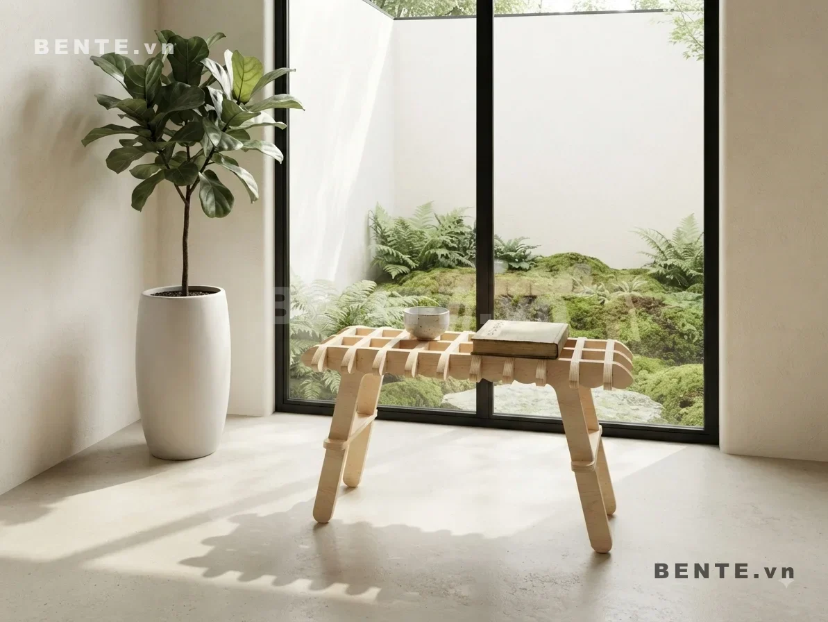 bàn sảnh mặt nan gỗ