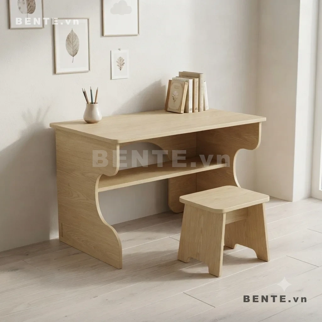 bàn làm việc chân khoét lượn