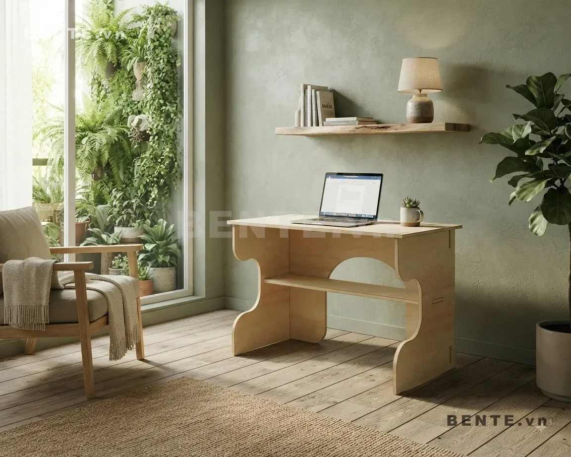 bàn học có kệ giữa