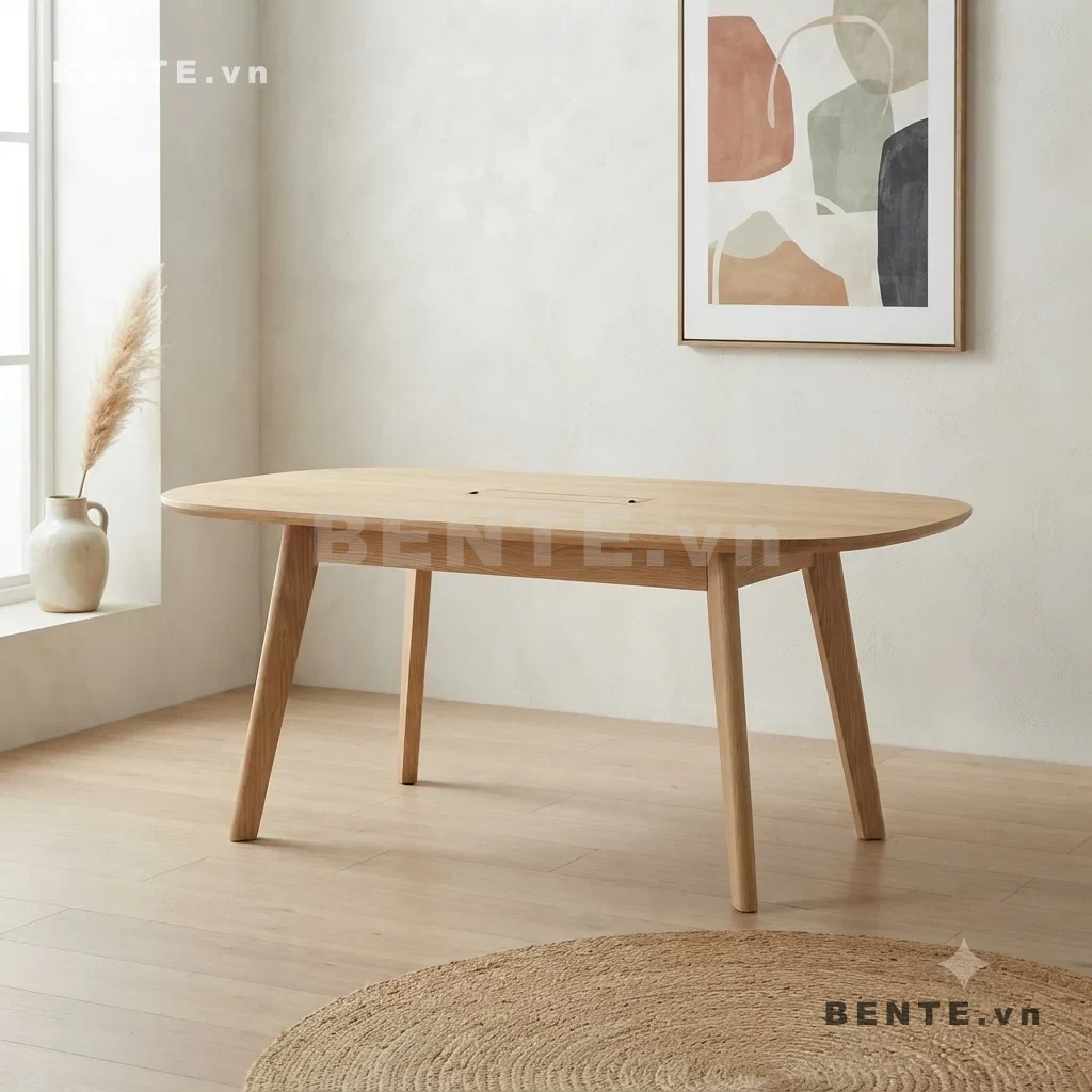 bàn làm việc mặt bầu dục, bàn làm việc mặt bo tròn