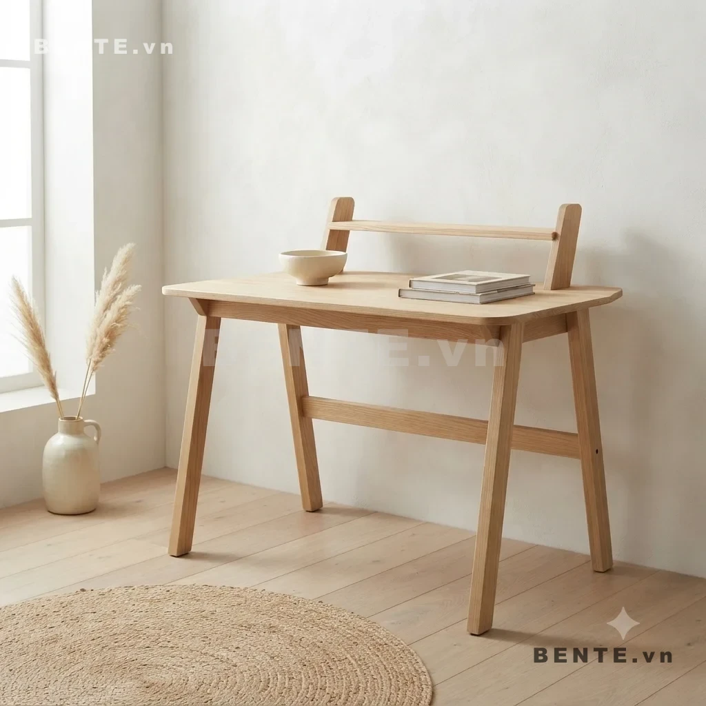 bàn học mặt chữ nhật, bàn máy tính chân xòe