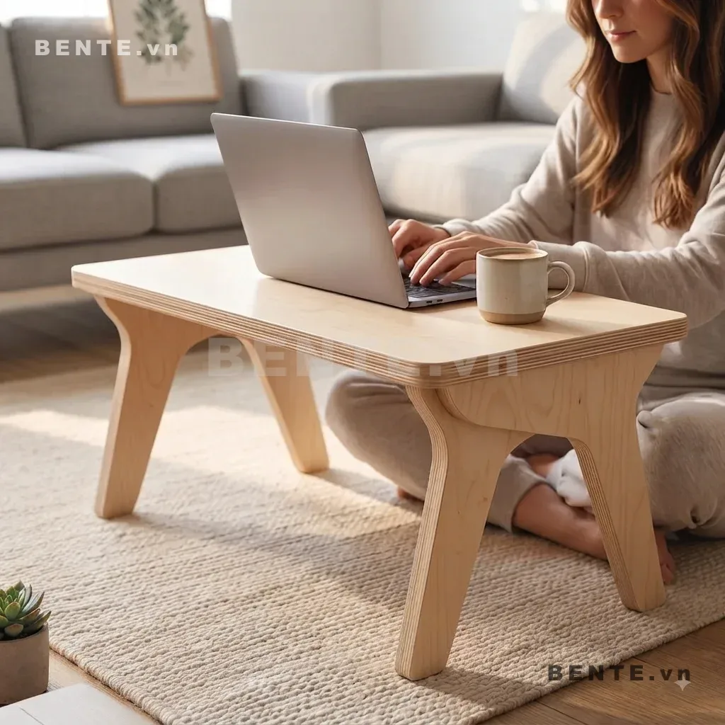Bàn Gỗ Ngồi Bệt Mặt Chữ Nhật Bo Góc, Chân Tấm Khoét Vòm Cong, Lắp Ráp Đơn Giản - B48217, bàn ngồi bệt mặt chữ nhật, bàn laptop ngồi bệt, bàn thấp chân tấm cong, bàn ngồi sàn chân khoét vòm, bàn bệt chân bản rộng, bàn laptop chân vòm, bàn trà ngồi bệt, bàn học ngồi sàn, bàn thấp chân khoét cong, bàn bệt mặt bo góc