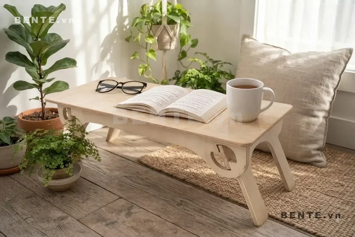 bàn sofa thấp có chân xòe, bàn laptop chân nghiêng