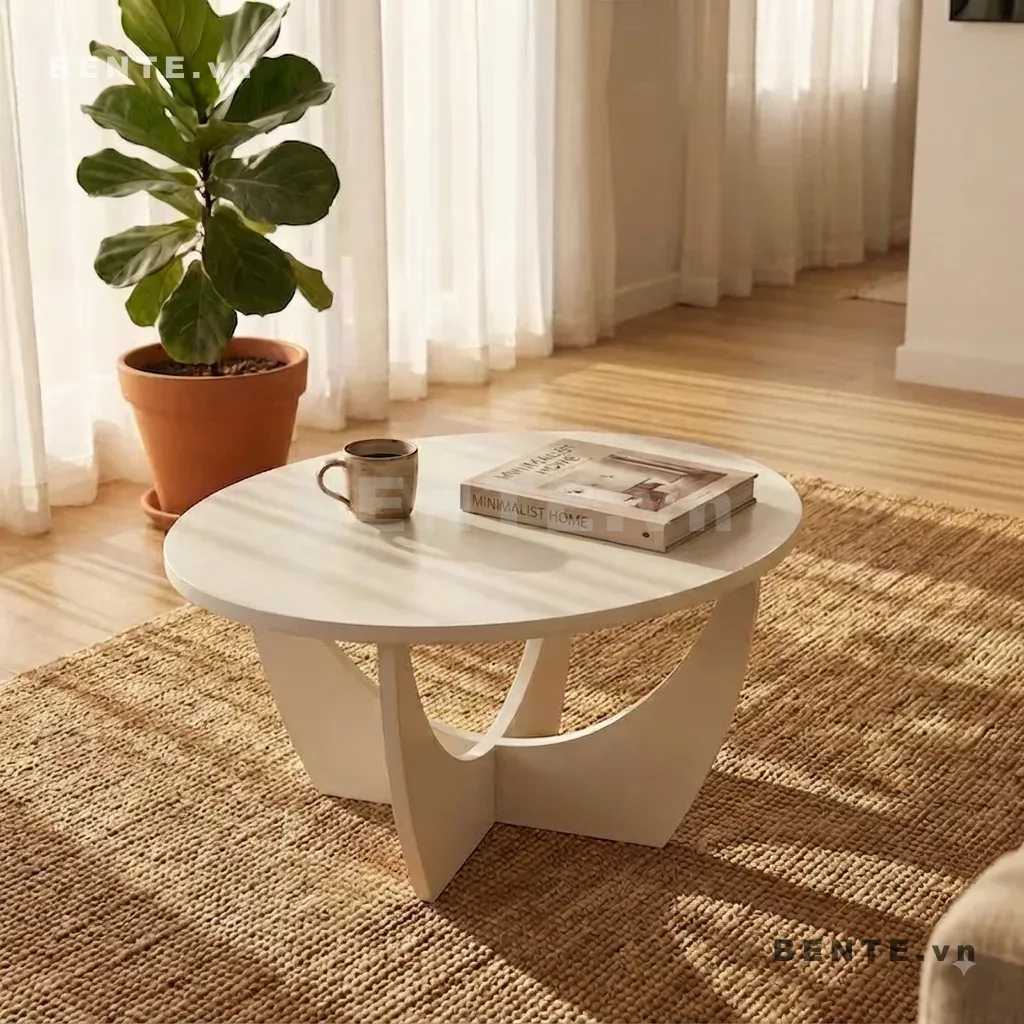 bàn phòng khách chân cong, bàn sofa chân bản rộng