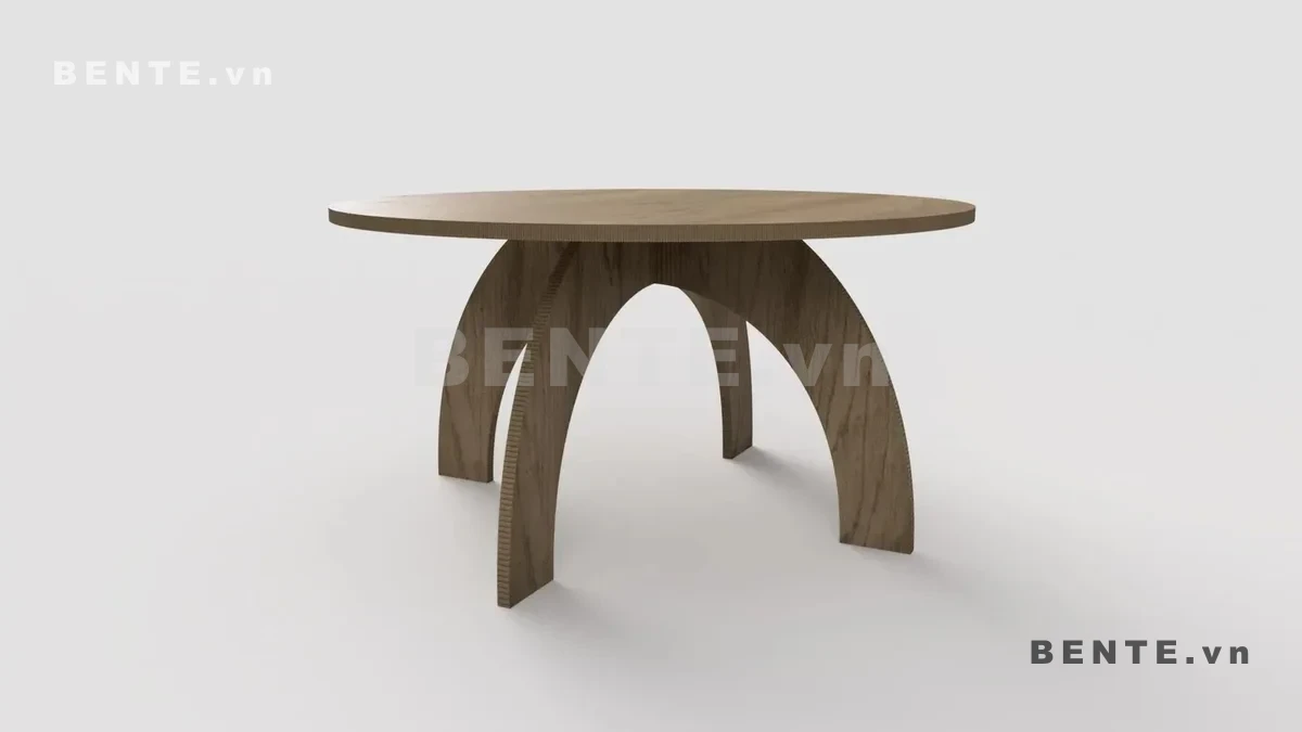 bàn sofa chân cong đối xứng, bàn tròn chân bản cong