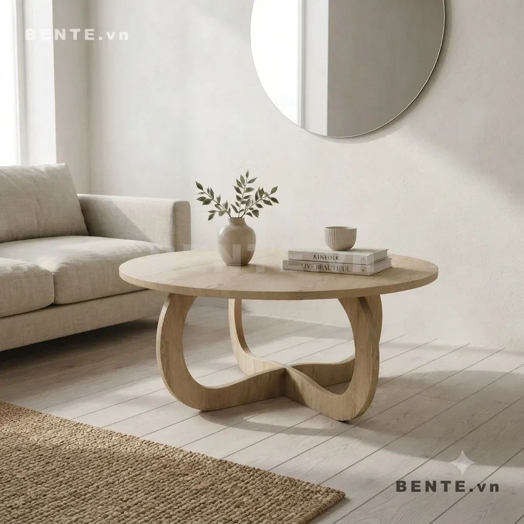 Bàn Gỗ Sofa Mặt Tròn Chân Vòng Tròn, Lắp Ráp Đơn Giản - B58314, bàn sofa mặt tròn, bàn gỗ mặt tròn, bàn phòng khách mặt tròn, bàn trà mặt tròn, bàn chân chữ X, bàn sofa chân chữ X, bàn cafe mặt tròn, bàn trà chân chữ X, bàn phòng khách chân chữ X, bàn tròn đặt trước sofa
