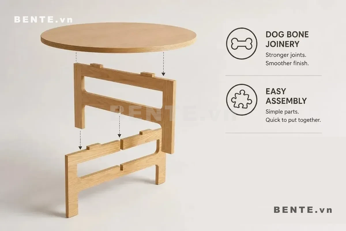 ảnh hướng dẫn lắp ráp, bàn sofa mặt tròn