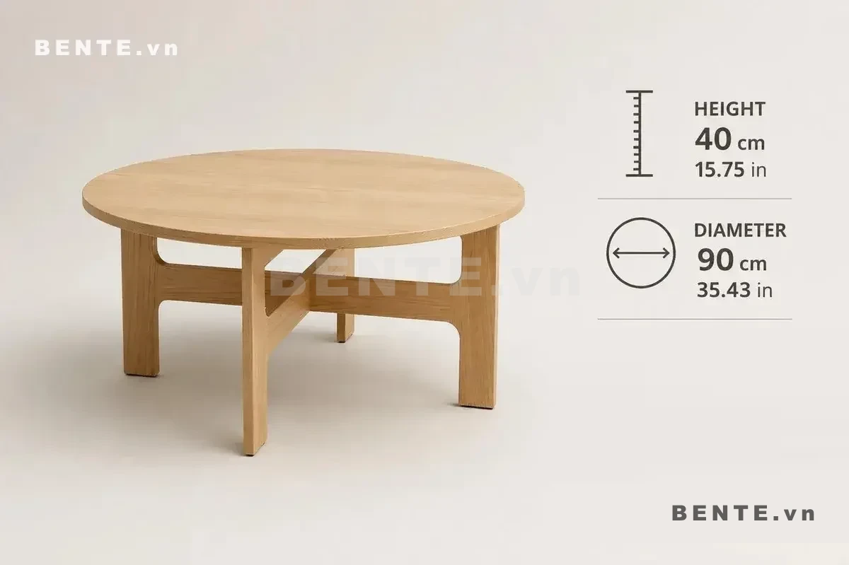 ảnh kích thước, bàn trà mặt tròn