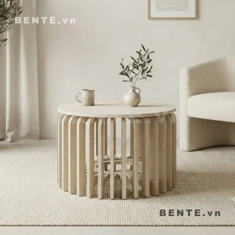 bàn sofa chân nan cong, bàn tròn chân nan