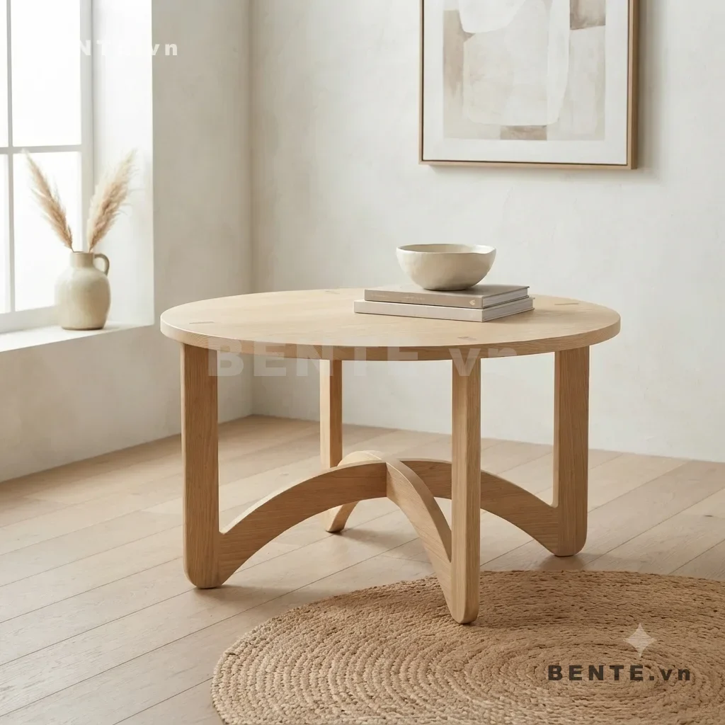 bàn sofa chân nan cong, bàn tròn chân cong