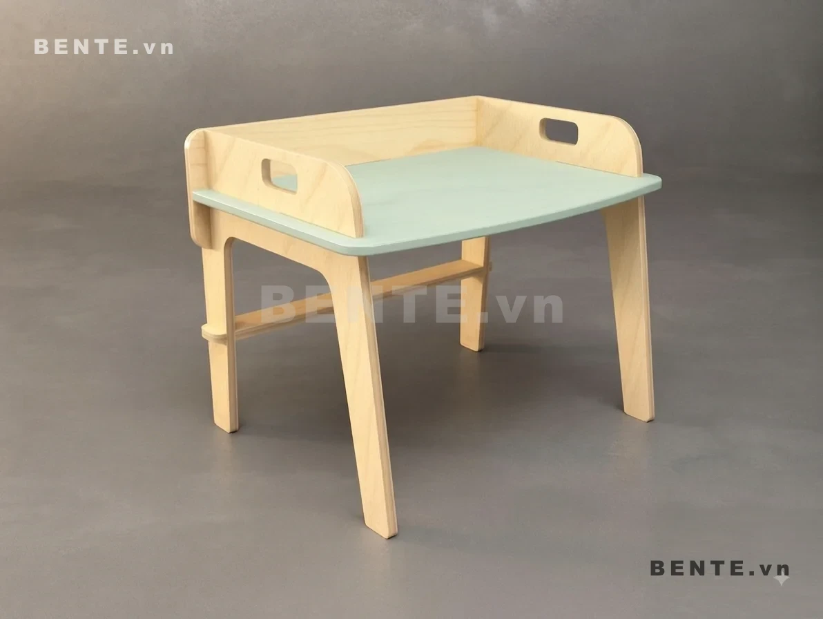 bàn học trẻ em phong cách Montessori, bàn học lắp ráp có khay để sách