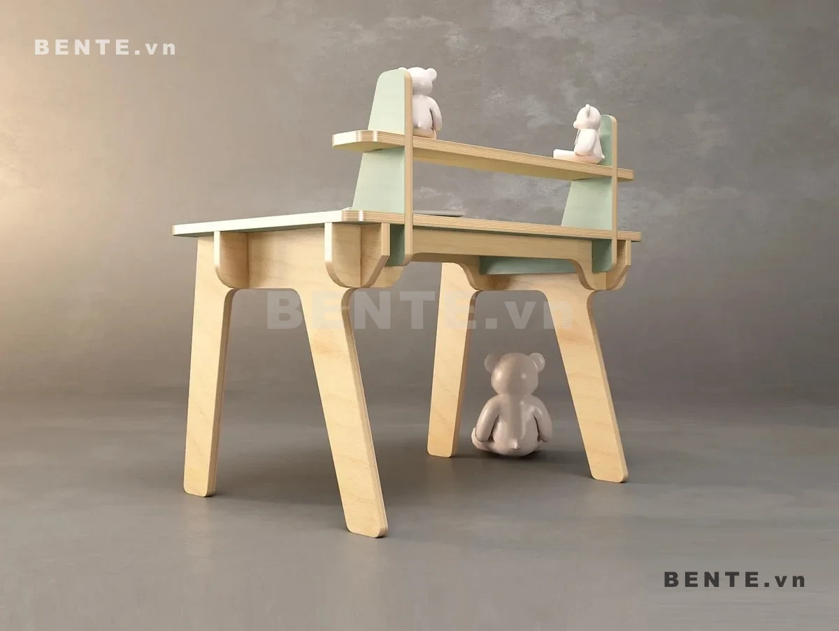 bàn học trẻ em kết hợp kệ sách