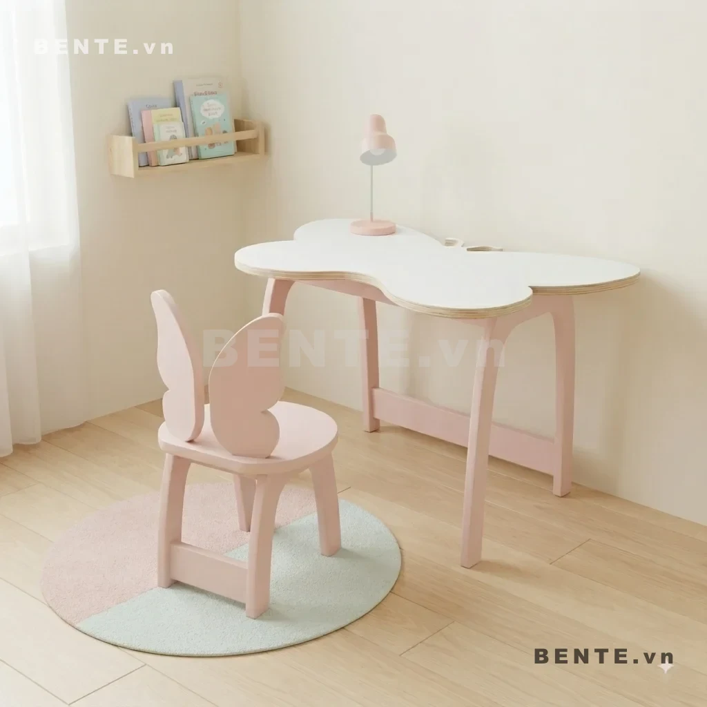 Bàn Học Gỗ Kèm Ghế Hình Bươm Bướm Lắp Ráp Đơn Giản Cho Trẻ Em - B71426, bàn học kèm ghế hình bươm bướm, bàn học hình bươm bướm cho bé, bàn học tạo hình cánh bướm, ghế trẻ em hình bươm bướm, bộ bàn ghế hình bươm bướm, bàn học trẻ em có ghế, bàn học cho bé hình con bướm, bàn học góc học tập cho bé, bàn học tại nhà cho trẻ em, nội thất trẻ em hình bươm bướm