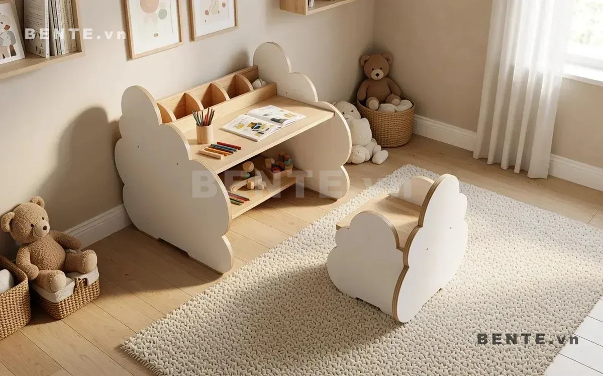 bàn học lắp ráp hình đám mây