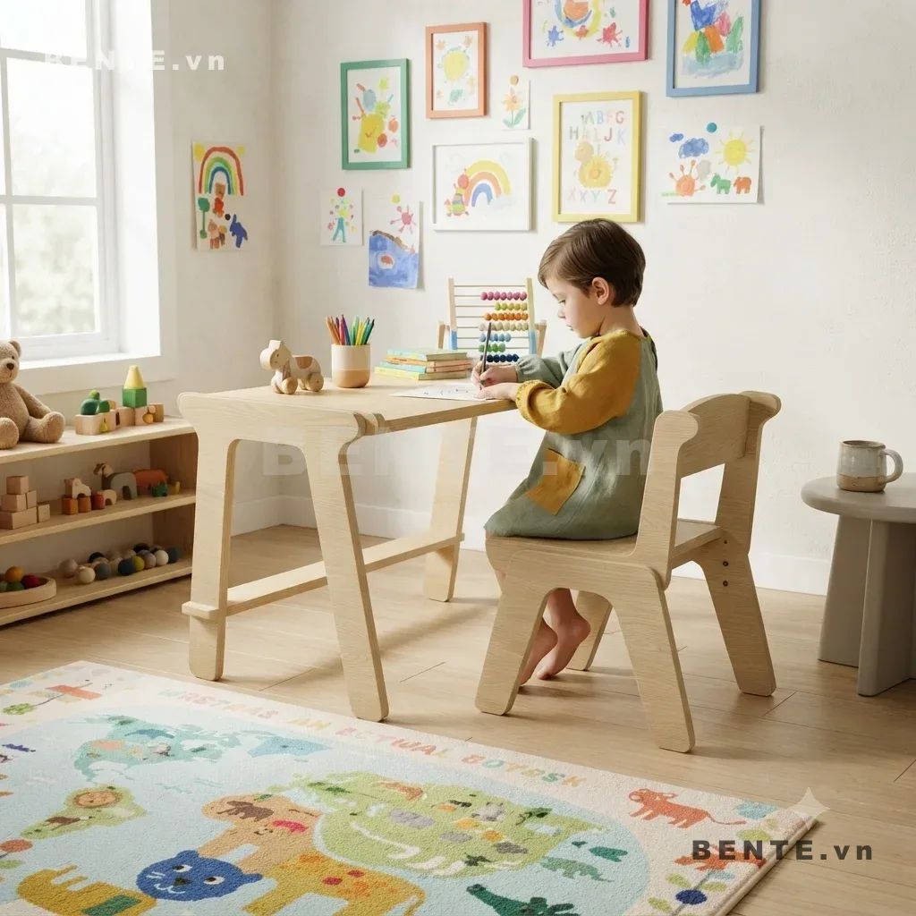bàn học trẻ em theo chiều cao