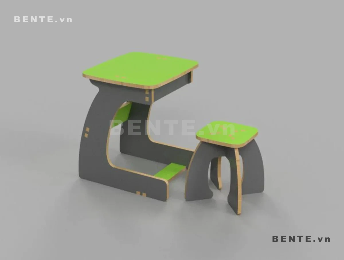 bàn học tại nhà kèm ghế cho bé, bàn học tối giản cho trẻ em