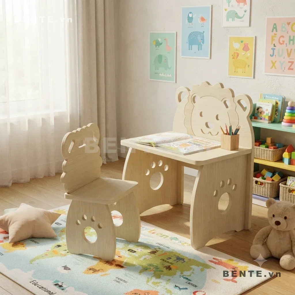 bàn học trẻ em hình con vật, bàn học góc học tập cho bé