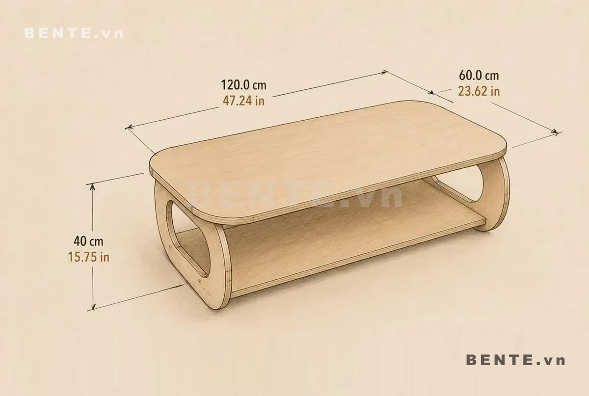 ảnh kích thước, bàn có kệ dưới