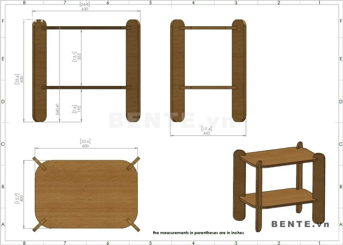 ảnh kích thước, bàn mặt chữ nhật bo góc, bàn 4 chân tấm