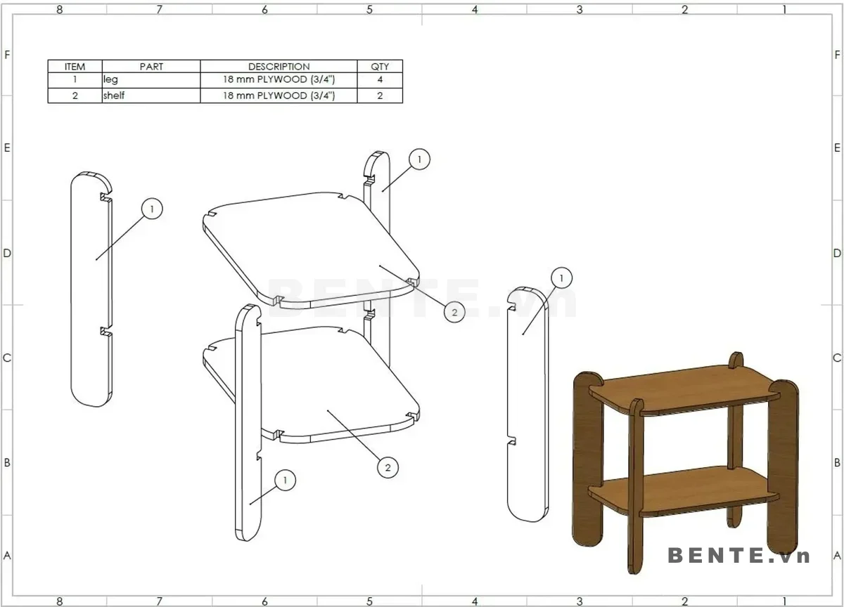 ảnh hướng dẫn lắp ráp, bàn sofa 2 tầng, bàn trà 2 tầng