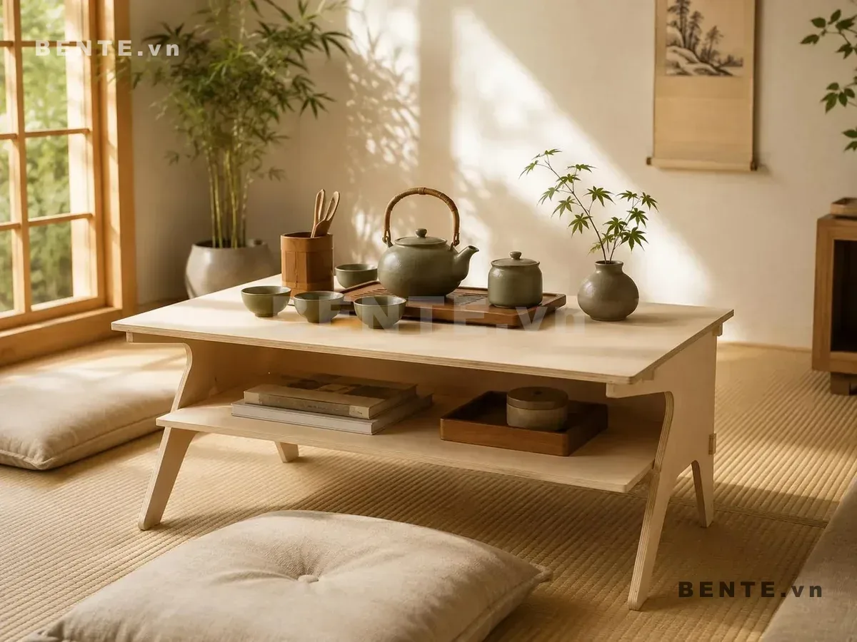bàn sofa tầng dưới để sách, bàn sofa lắp ráp