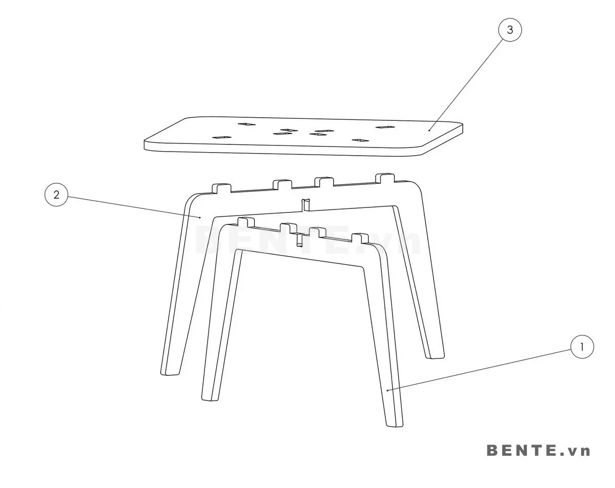 ảnh hướng dẫn lắp ráp, bàn sofa mặt bàn bo góc, bàn sofa phòng khách hiện đại