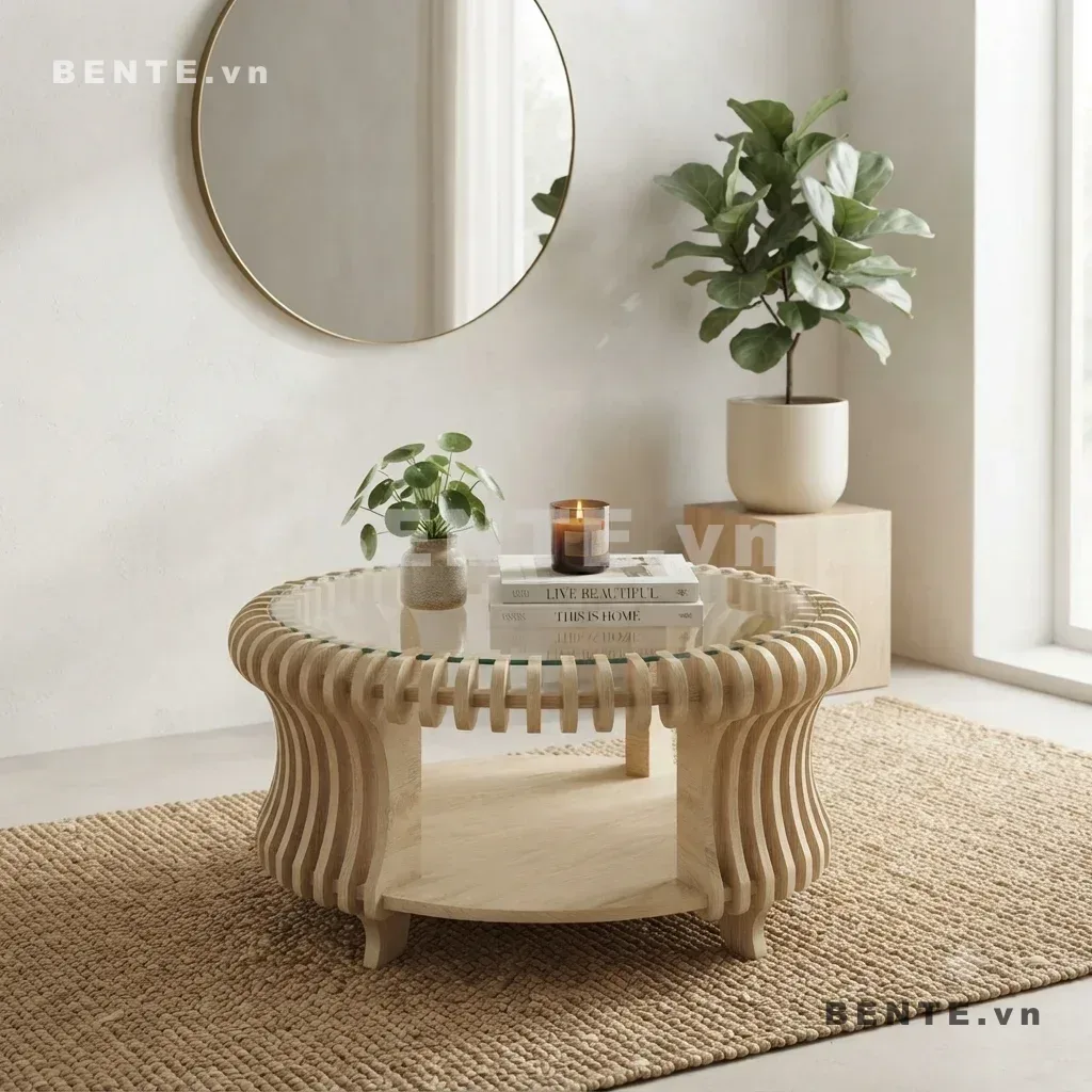 bàn sofa chân gợn sóng, bàn sofa chân cong độc đáo