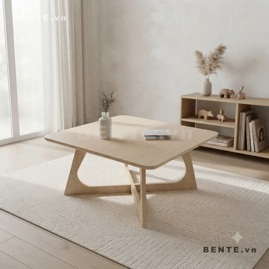 bàn trang trí phòng khách mặt tròn, bàn phụ đặt trước sofa