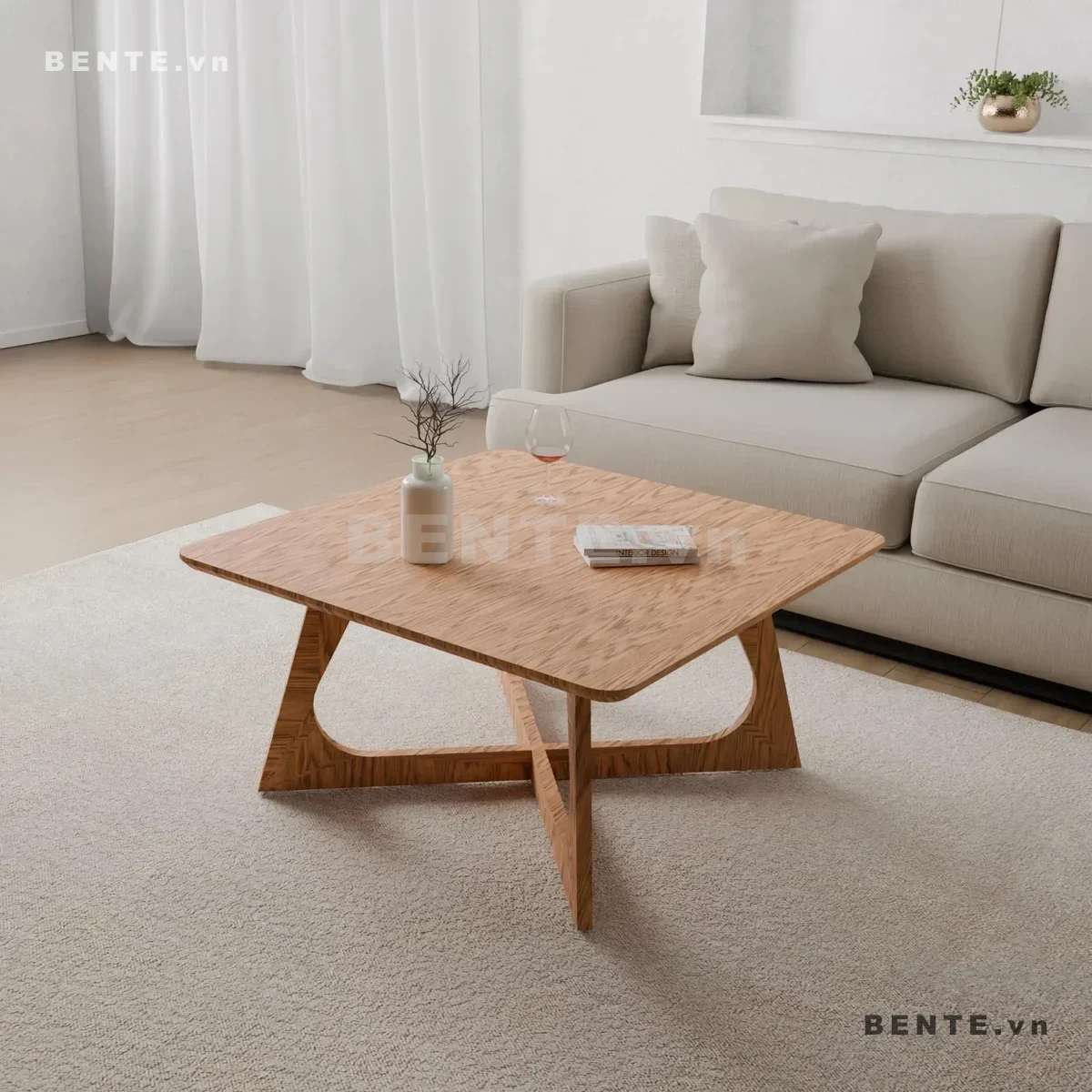 bàn cafe tròn đa năng, bàn sofa phòng khách tối giản