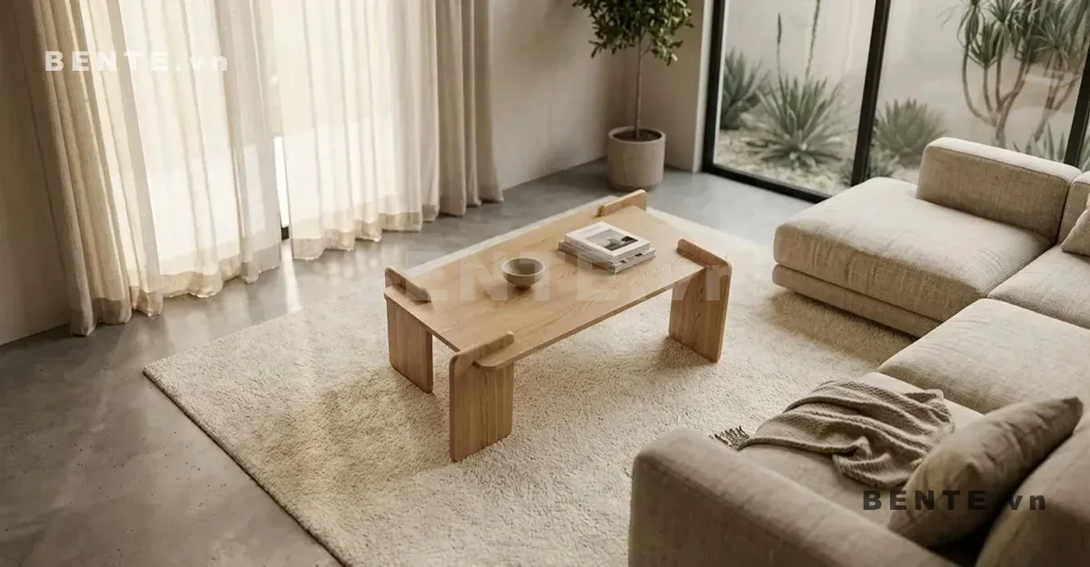 bàn sofa tròn tối giản