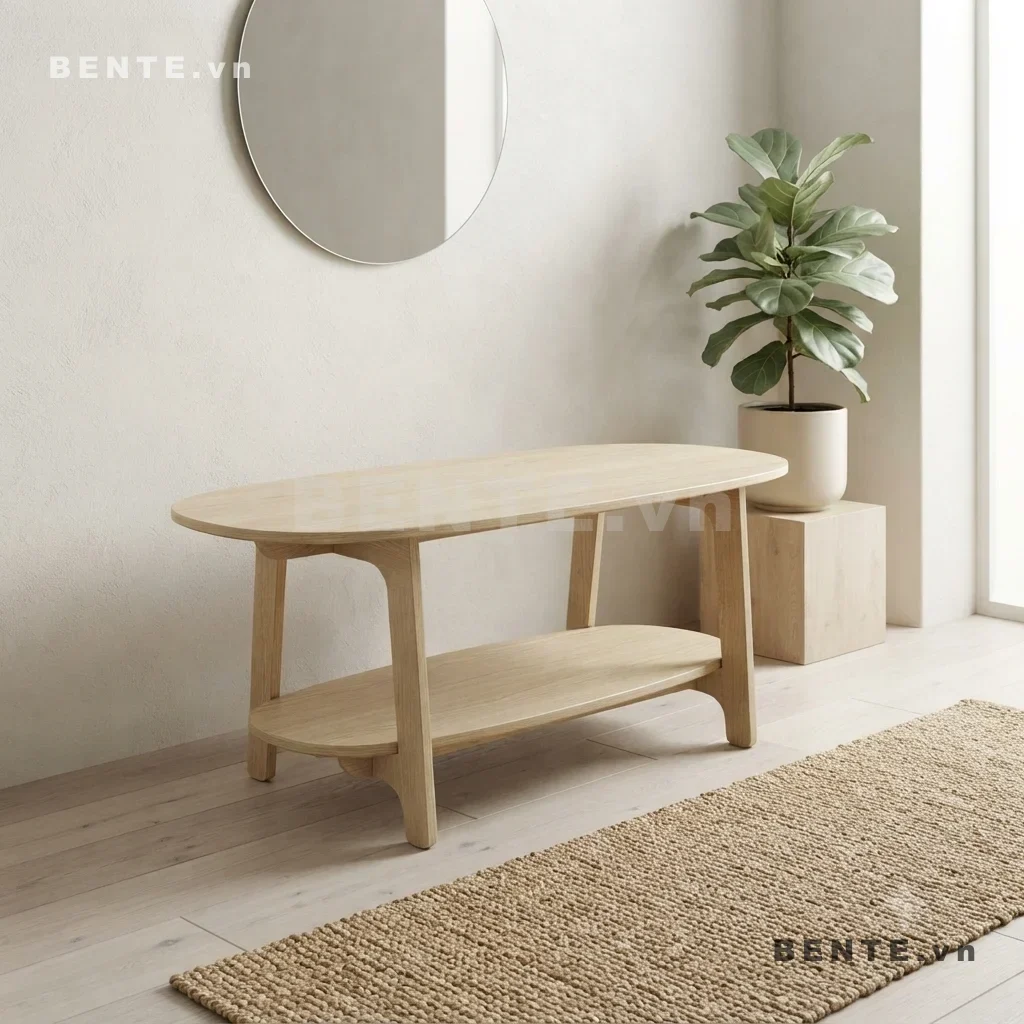bàn sofa tròn tối giản