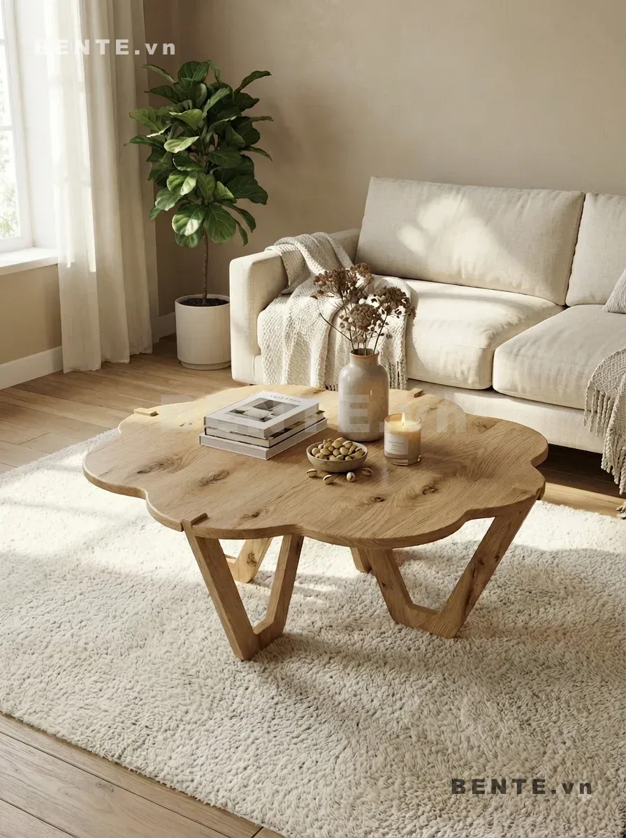bàn trà đặt trước sofa, bàn cafe phòng khách hiện đại