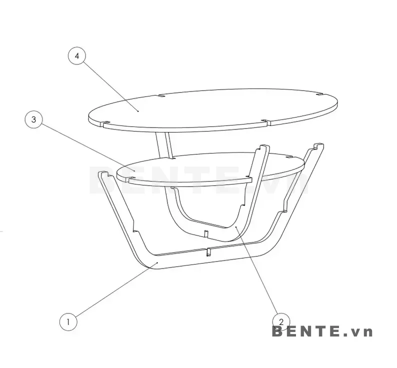 ảnh hướng dẫn lắp ráp, bàn sofa mặt tròn phòng khách, bàn sofa tròn hiện đại
