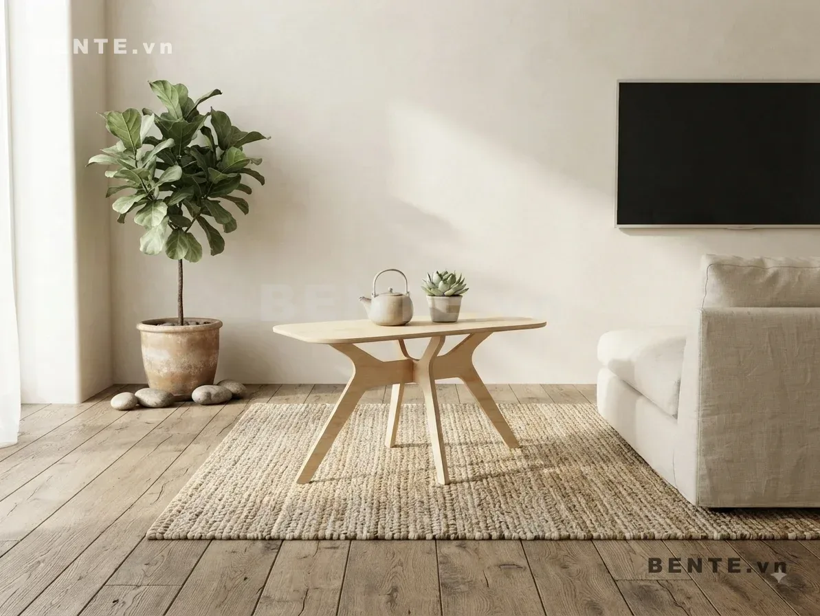 bàn sofa tròn tối giản
