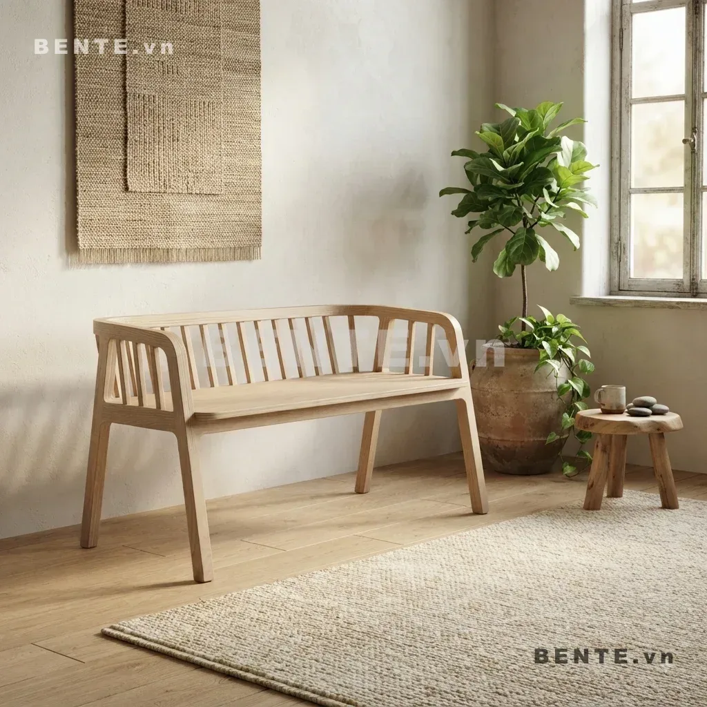 ghế bench phòng khách có tay vịn