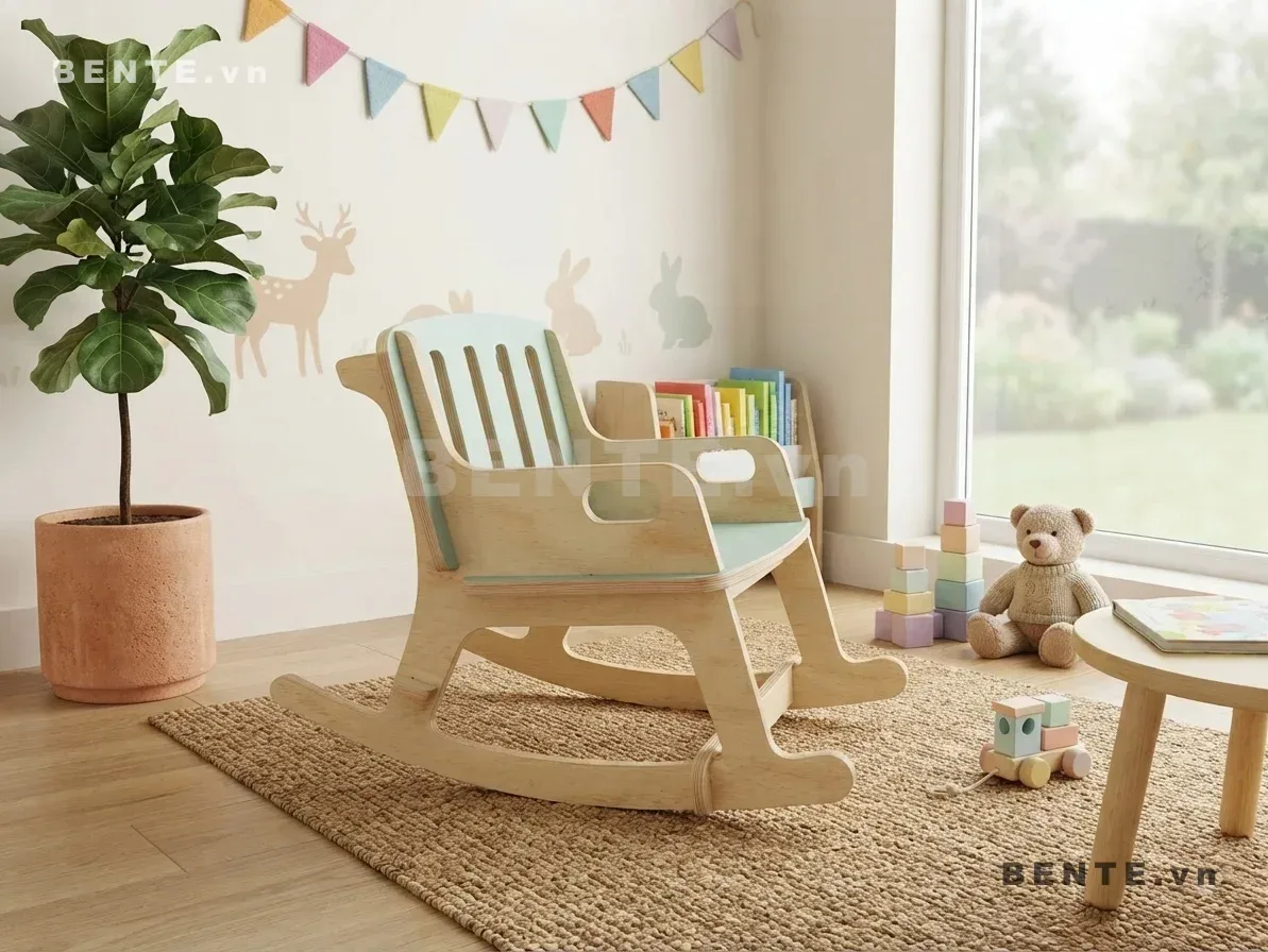 ghế bập bênh có tay vịn, ghế đọc sách bập bênh cho bé