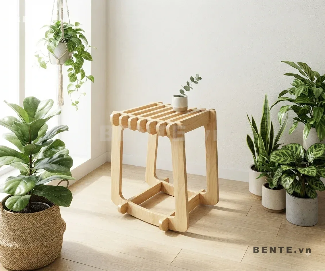 ghế đôn phòng khách mặt nan, ghế đôn bàn trang điểm
