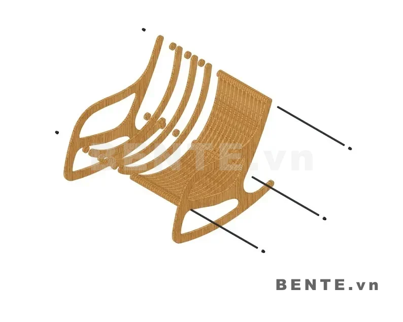ảnh hướng dẫn lắp ráp, ghế gỗ bập bênh có đệm, ghế bập bênh tay vịn cong