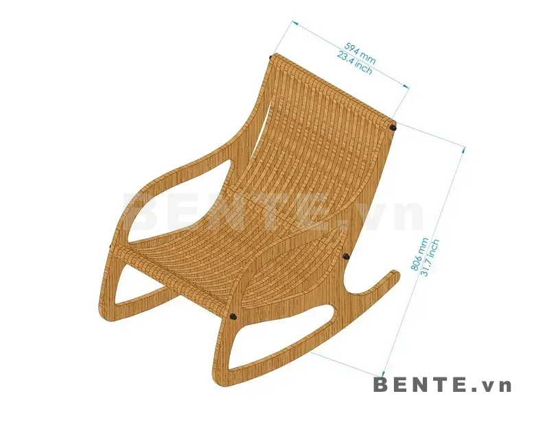 ảnh kích thước, ghế rocking chair có đệm, ghế thư giãn tựa lưng có đệm