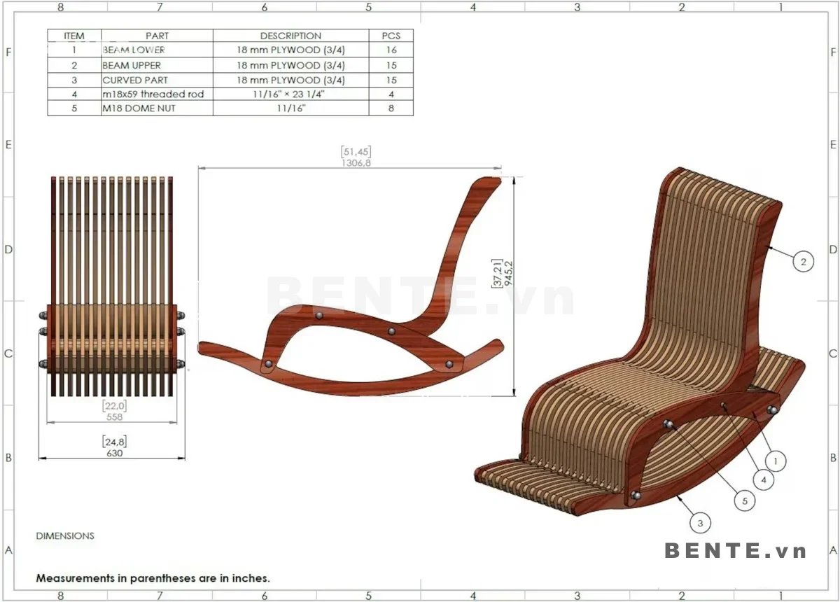 ảnh kích thước, ghế thư giãn bập bênh liền cong