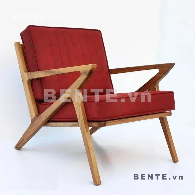 ghế phòng khách tay vịn gỗ