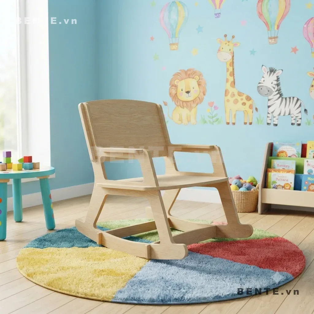 Ghế Gỗ Bập Bênh Trẻ Em Có Tay Vịn, Tựa Lưng Bo Cong, Lắp Ráp Đơn Giản - G47286, ghế bập bênh trẻ em tay vịn, ghế gỗ trẻ em bập bênh, ghế trẻ em tựa lưng, ghế bập bênh có tay vịn, ghế thư giãn cho bé, ghế trẻ em chân cong bập bênh, ghế đọc sách bập bênh cho bé, ghế trẻ em tựa lưng bo cong, ghế bập bênh khung mở, ghế gỗ trẻ em lắp ráp
