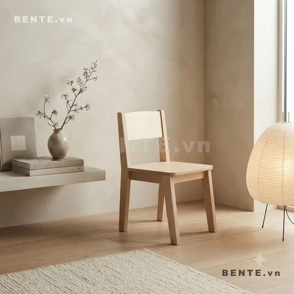 ghế gỗ tựa lưng bản ngang, ghế gỗ lắp ráp không tay vịn