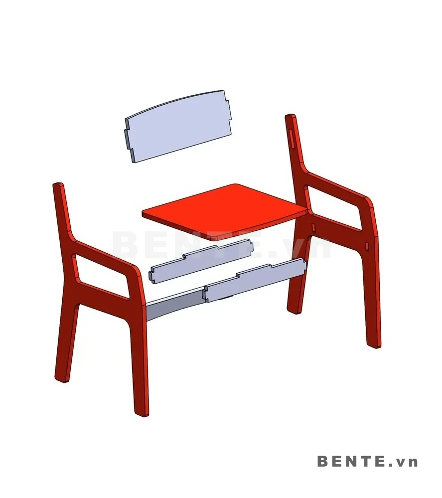 ảnh hướng dẫn lắp ráp, ghế gỗ tựa lưng tấm rộng, ghế gỗ tay vịn khoét ô cong