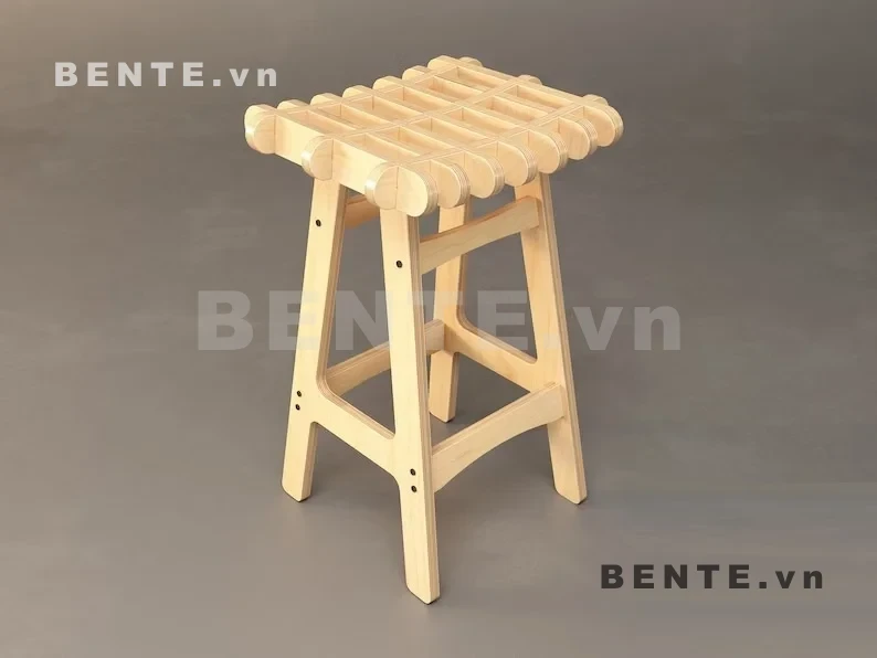 Ghế Quầy Bar Gỗ Không Tựa, Mặt Ngồi Nan Bo Tròn, Có Thanh Để Chân, Lắp Ráp Đơn Giản - G29653, ghế quầy bar gỗ không tựa, ghế bar mặt ngồi nan bo tròn, ghế bar hông khoét ô, ghế bar có thanh để chân, ghế counter không tựa lưng, ghế đảo bếp không tựa, ghế bar mặt nan nhiều thanh, ghế cao gỗ khung mở, ghế cafe quầy cao không tựa, ghế bar gỗ lắp ráp